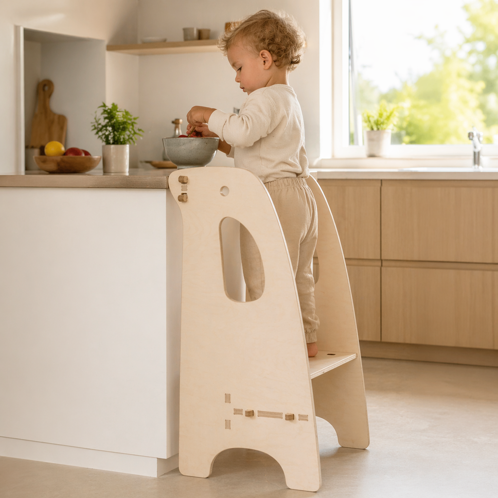 Tour d’observation Montessori Pingouin – Elysta (Bois Naturel, Pas de personnalisation)